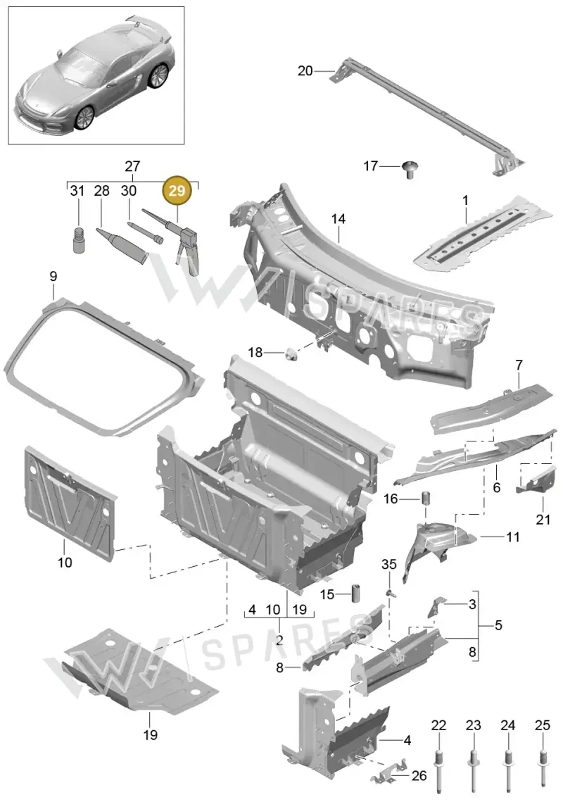 00004320631 — Porsche Cayman GT4 (2015-2016) diagram p45801010, position 29