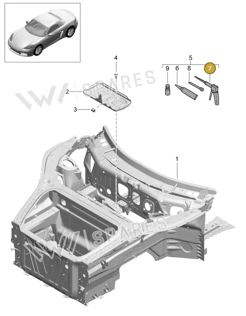 00004320631 — Porsche Boxster (2016-2019) diagram p48801005, position 7