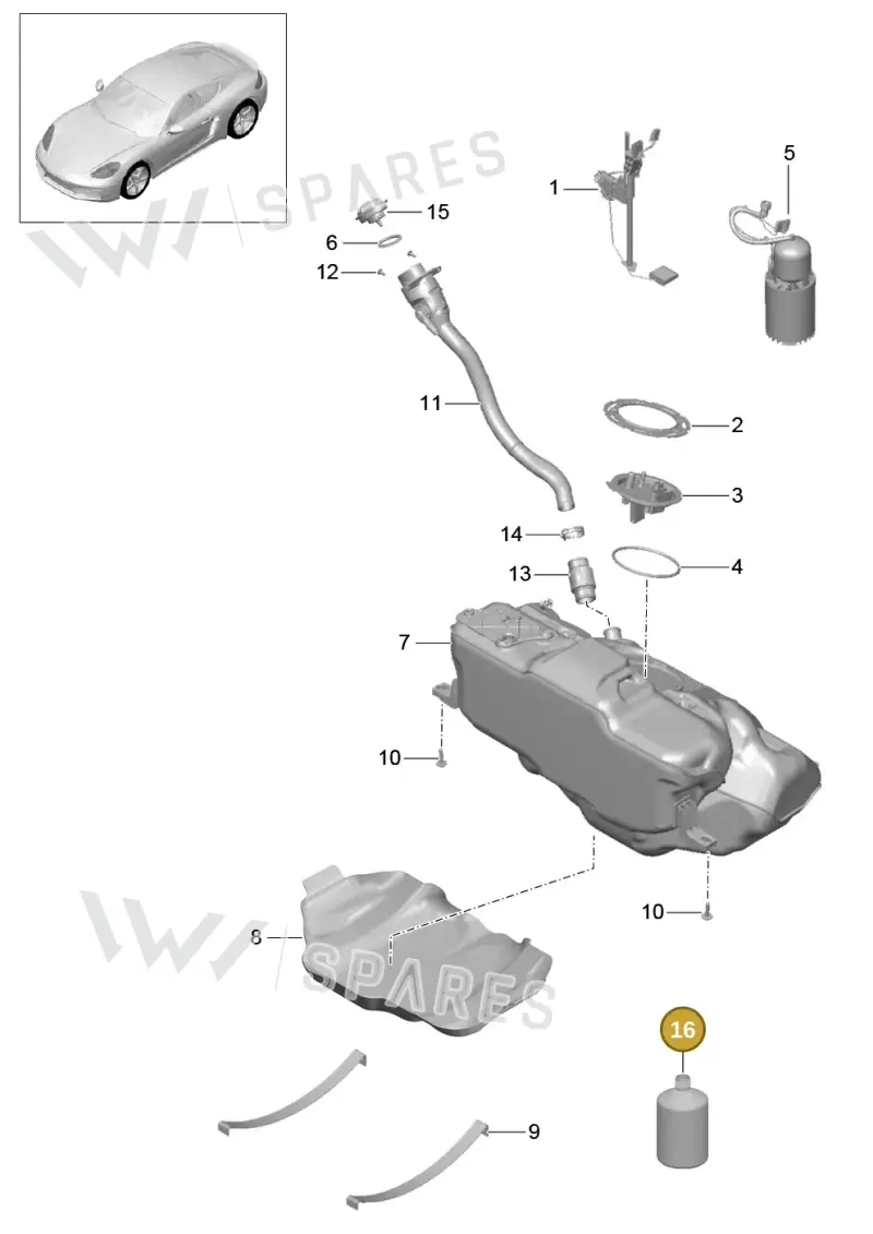 00004320902 — Porsche Cayman (2016-2019) diagram p50201000, position 16