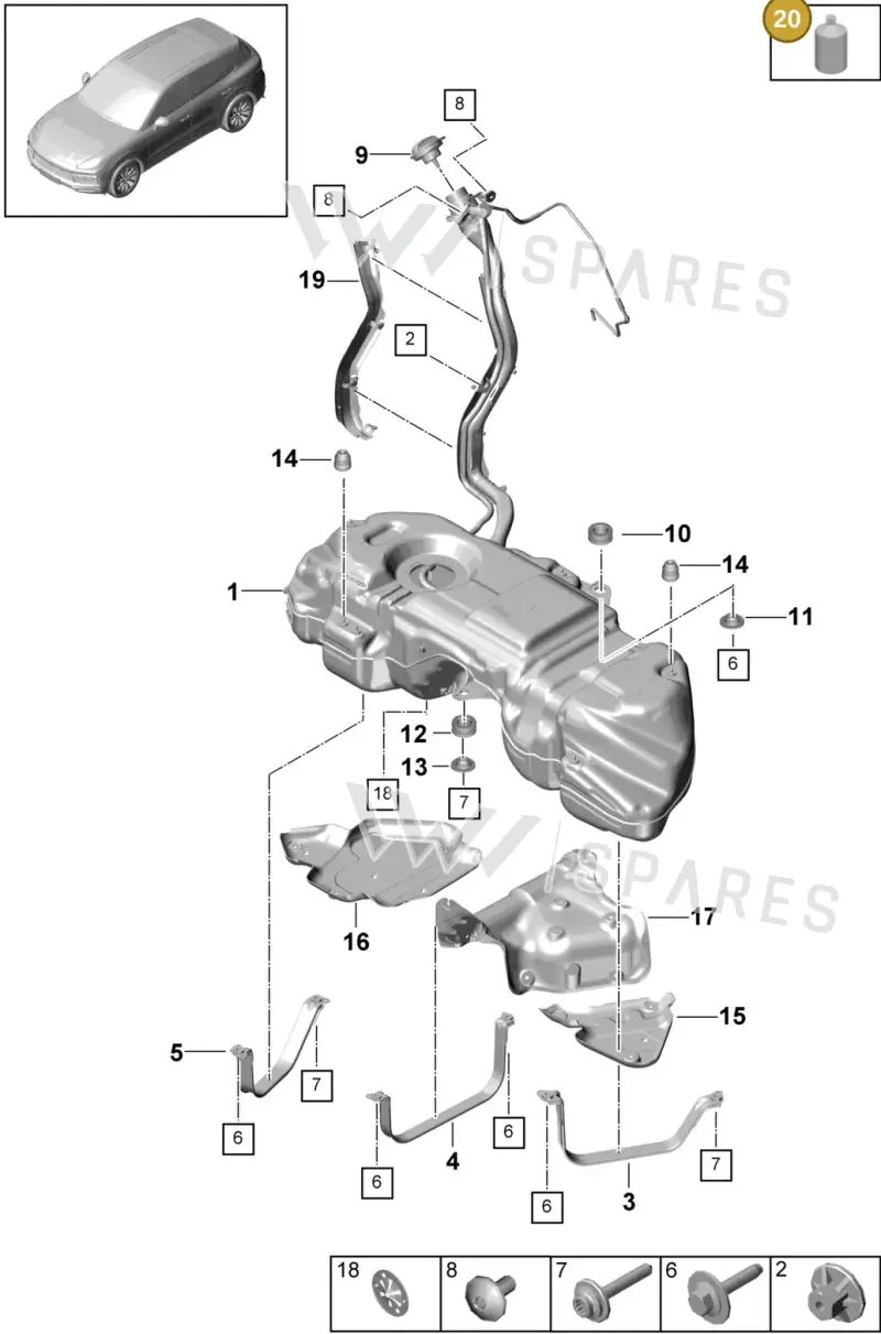 00004320902 — Porsche Cayenne (2017-2023) diagram p51201000, position 20