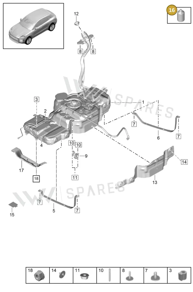 00004320902 — Porsche Macan (2018-2022) diagram p52000037, position 16