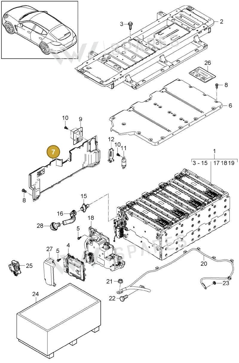 00004320934 — Porsche Panamera (2009-2016) diagram p35901045, position 7