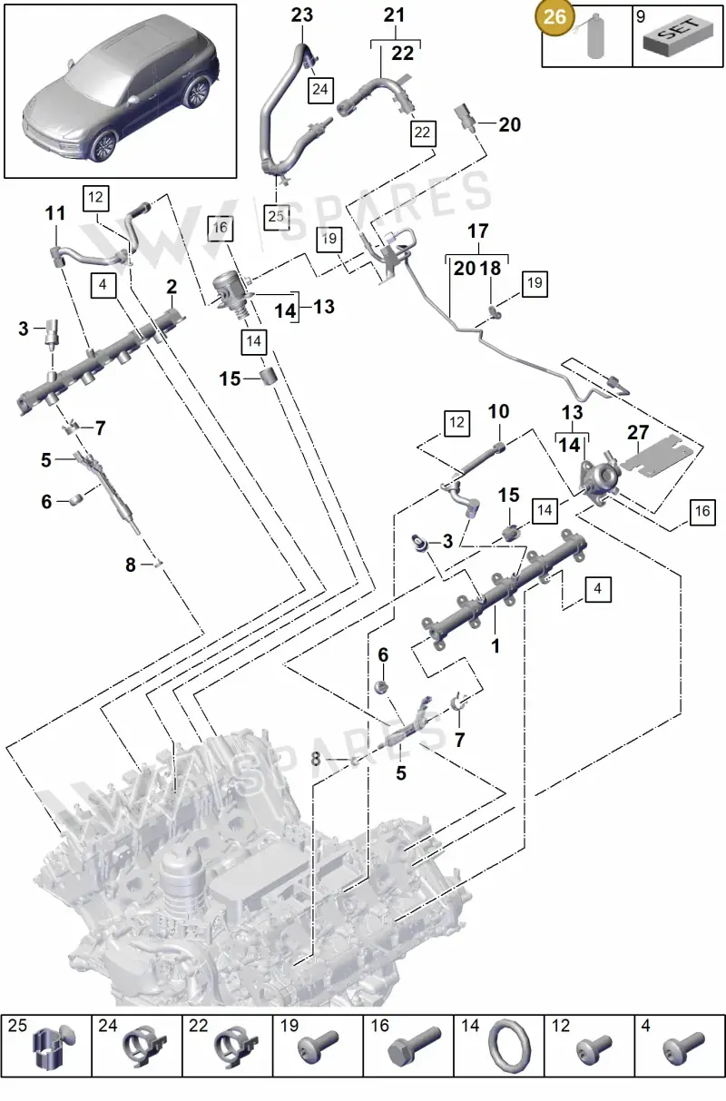 00004320935 — Porsche Cayenne (2017-2023) diagram p51107000, position 26