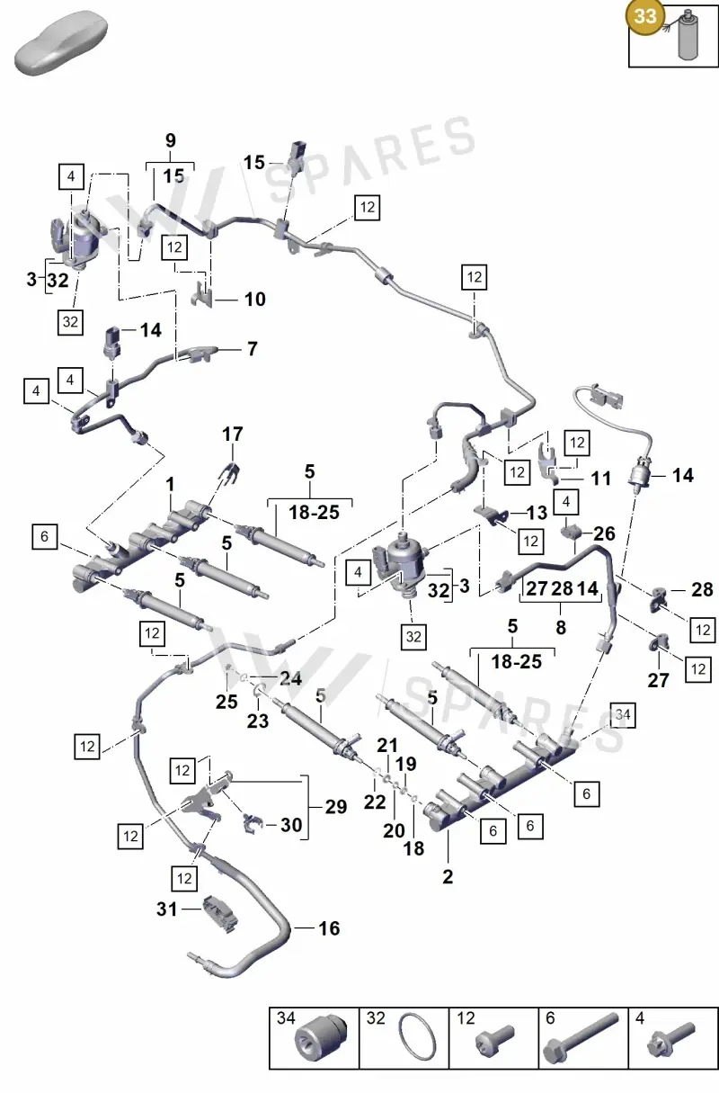 00004320935 — Porsche Boxster Spyder (2019-2020) diagram p55107000, position 33