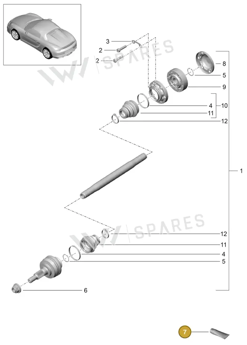 00004321008 — Porsche Boxster Spyder (2015-2016) diagram p46501005, position 7