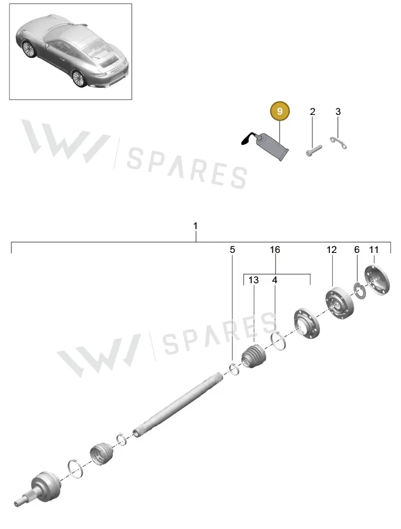 00004321008 — Porsche 911 (2016-2019) diagram p47501005, position 9