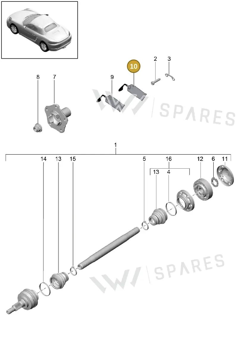00004321008 — Porsche Boxster (2016-2019) diagram p48501005, position 10