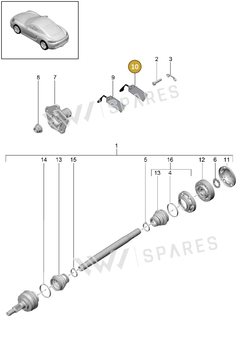 00004321008 — Porsche Cayman (2016-2019) diagram p50501030, position 10