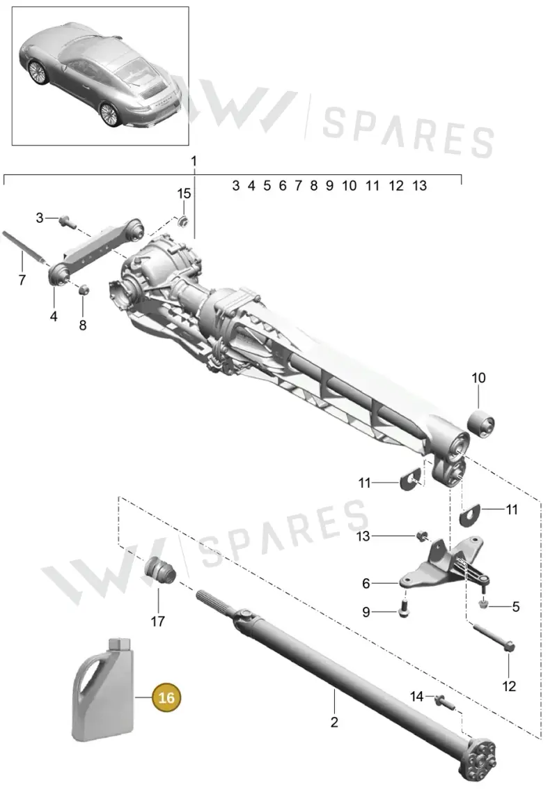 00004321012 — Porsche 911 (2016-2019) diagram p47305000, position 16
