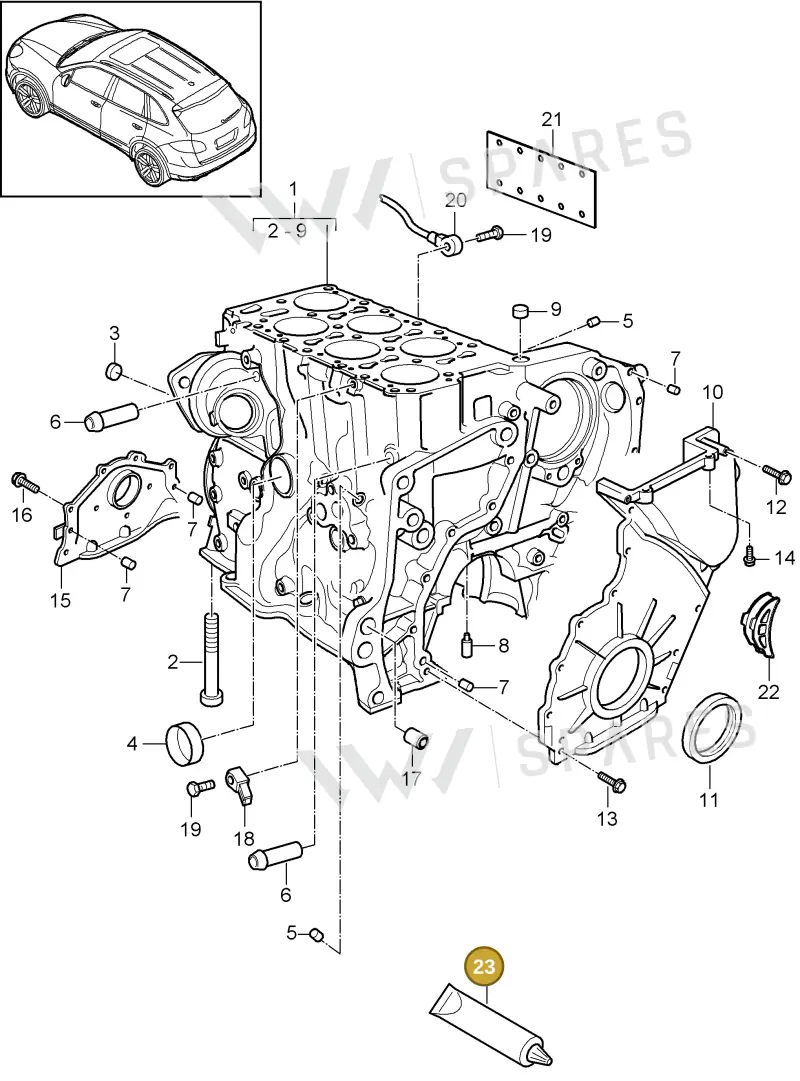 00004321045 — Porsche Cayenne (2010-2018) diagram p37101050, position 23