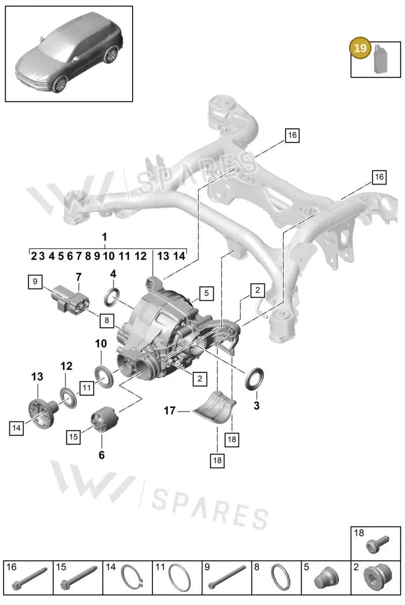 00004321048 — Porsche Cayenne (2017-2023) diagram p51305030, position 19