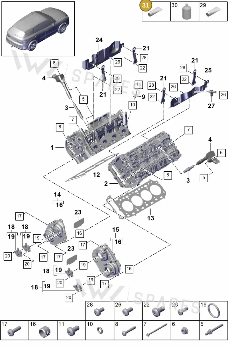 00004321083 — Porsche Cayenne (2017-2023) diagram p51103000, position 31