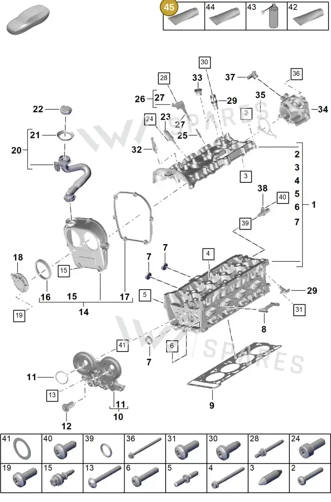 00004321083 — Porsche Cayenne Coupe (2023-2023) diagram p60103000, position 45
