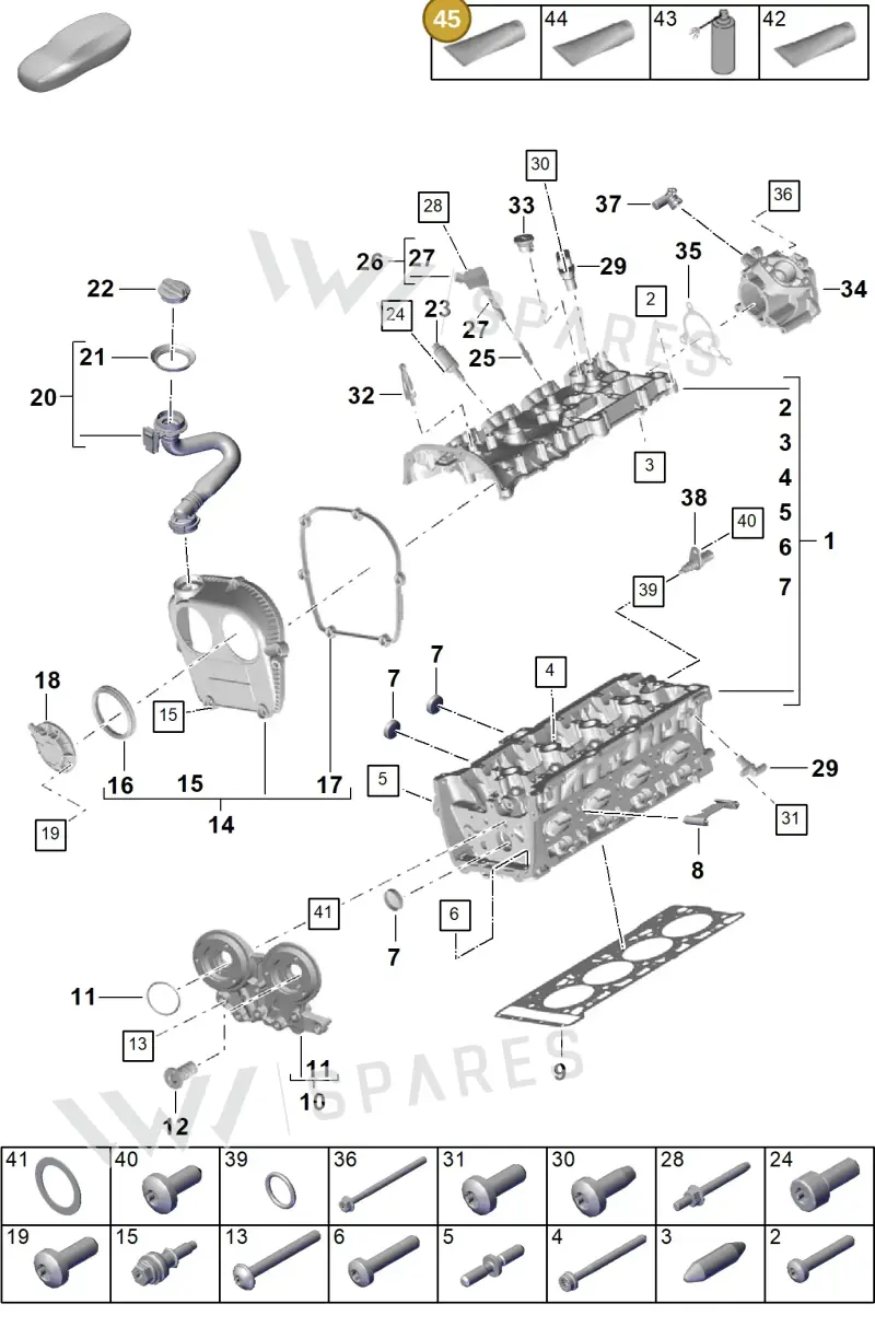 00004321083 — Porsche Cayenne Coupe (2023-2023) diagram p60103000, position 45