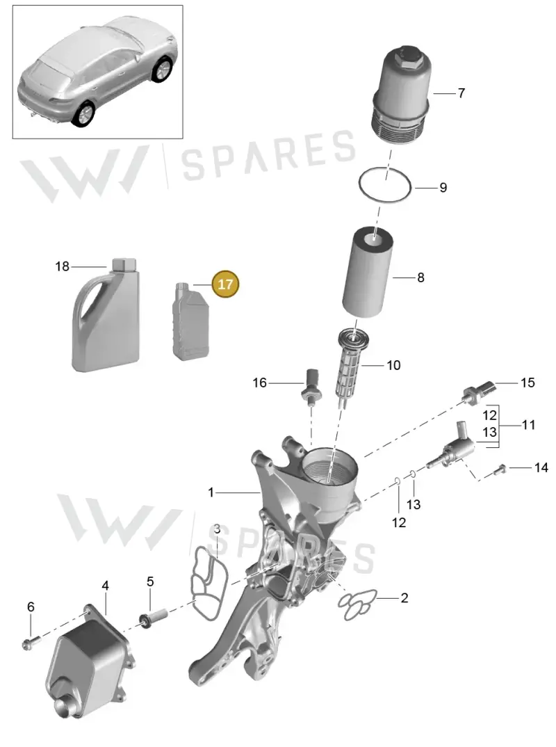 00004321092 — Porsche Macan (2013-2018) diagram p44104050, position 17