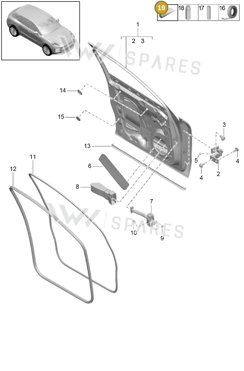 00004330013 — Porsche Macan (2018-2022) diagram p52000197, position 19