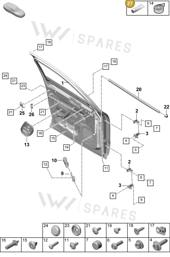 00004330013 — Porsche Cayenne Coupe (2023-2023) diagram p60804000, position 27