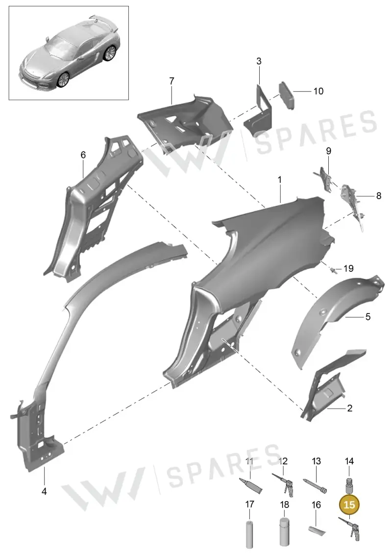 00004330048 — Porsche Cayman GT4 (2015-2016) diagram p45801050, position 15