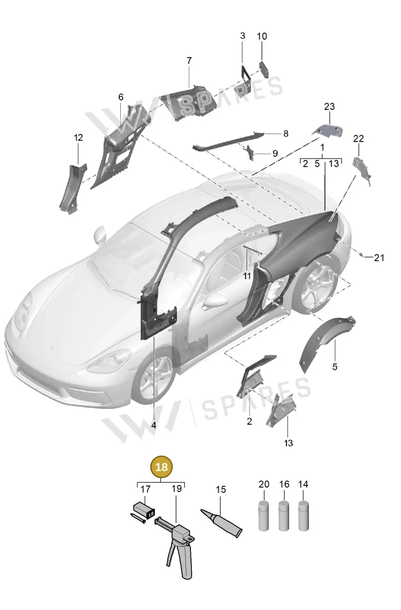 00004330048 — Porsche Cayman (2016-2019) diagram p50801050, position 18