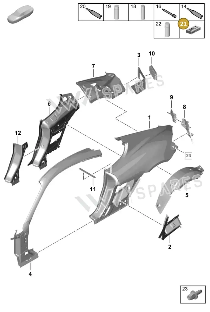 00004330048 — Porsche Cayman (2019-2022) diagram p55801500, position 21