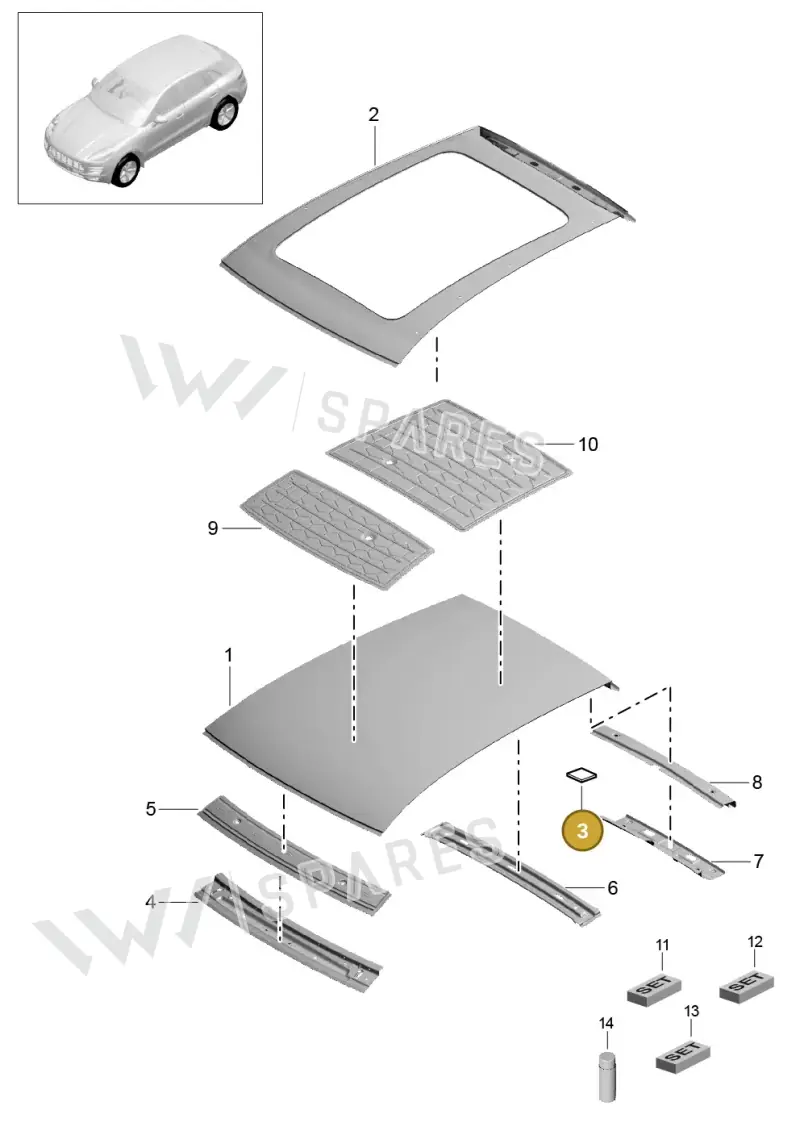 00004330098 — Porsche Macan (2013-2018) diagram p44801045, position 3