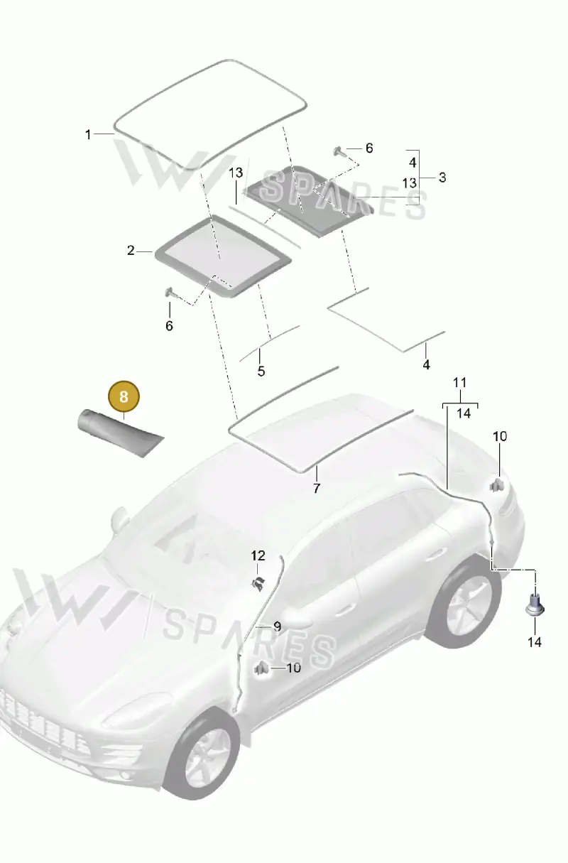 00004330296 — Porsche Macan (2013-2018) diagram p44811000, position 8