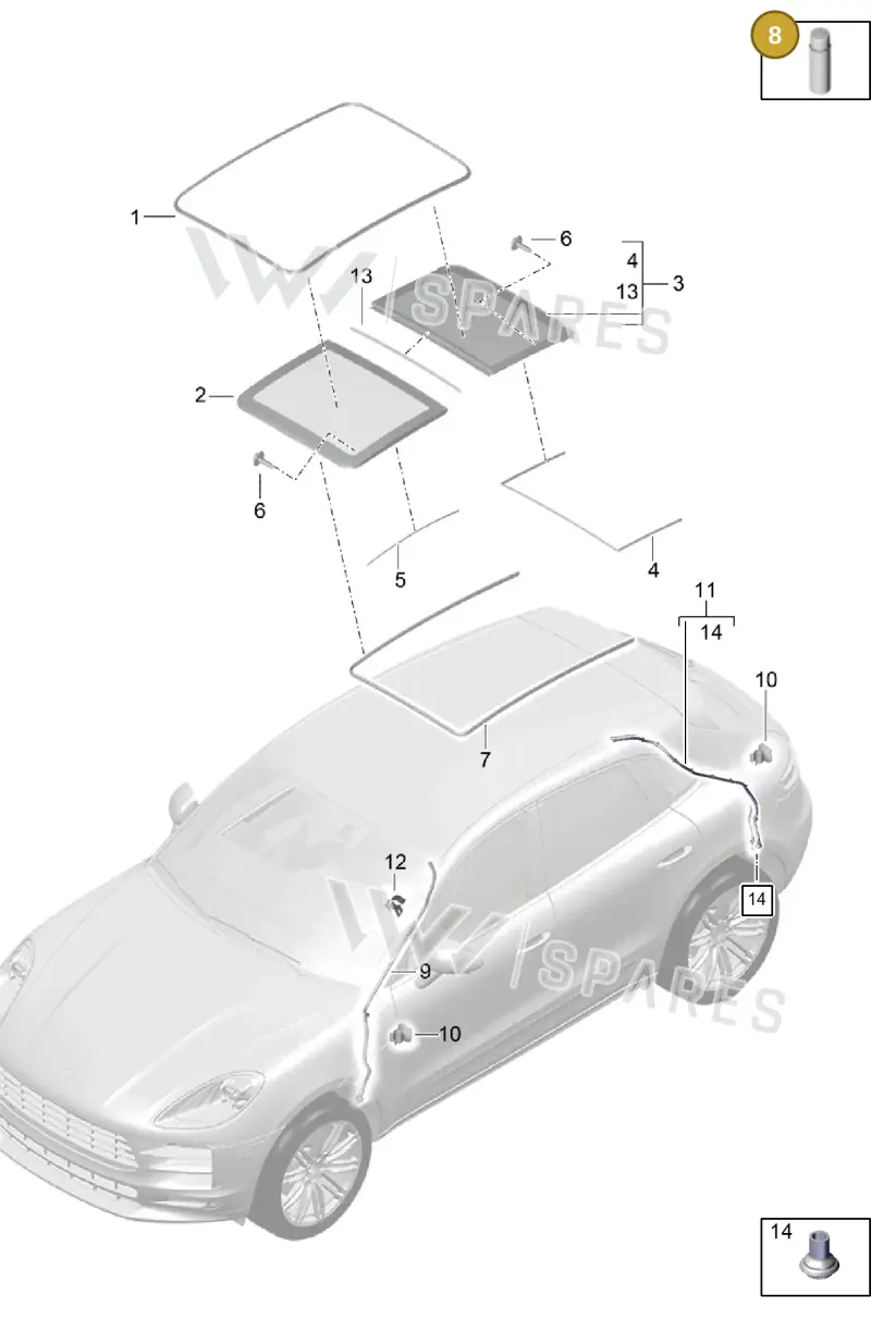 00004330296 — Porsche Macan (2018-2022) diagram p52811000, position 8