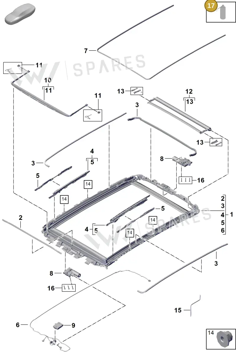 00004330296 — Porsche Cayenne Coupe (2023-2023) diagram p60811050, position 17