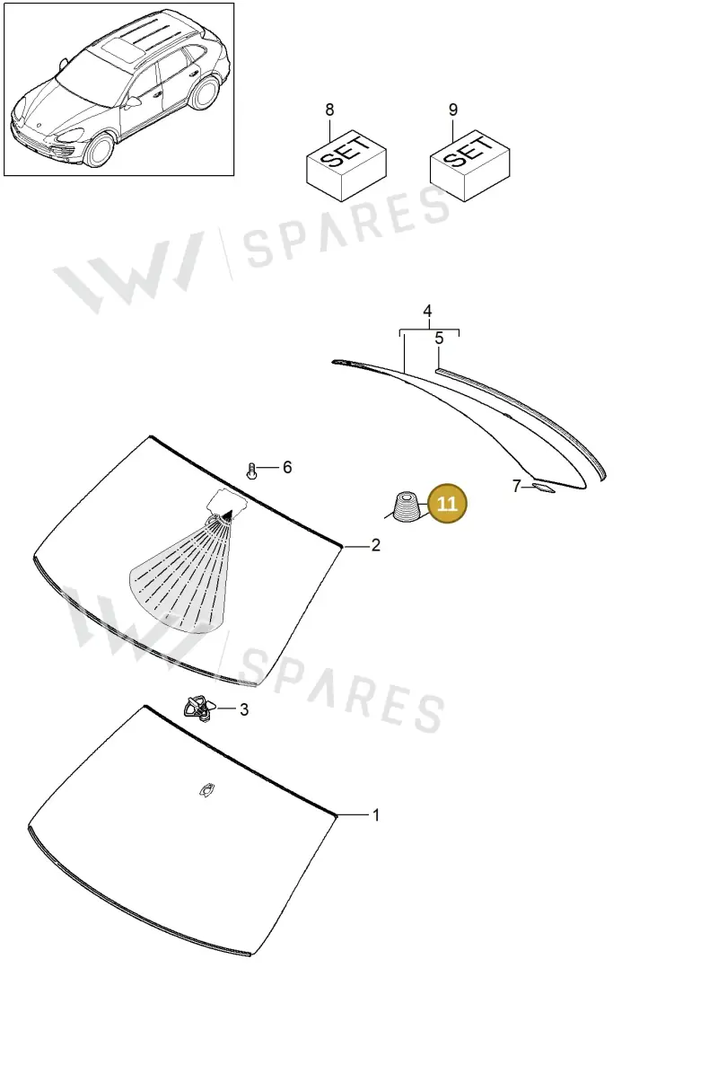 00004330332 — Porsche Cayenne (2010-2018) diagram p37805001, position 11