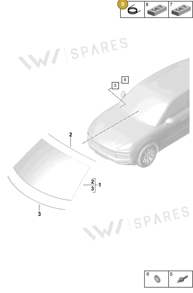 00004330332 — Porsche Cayenne (2017-2023) diagram p51805000, position 9