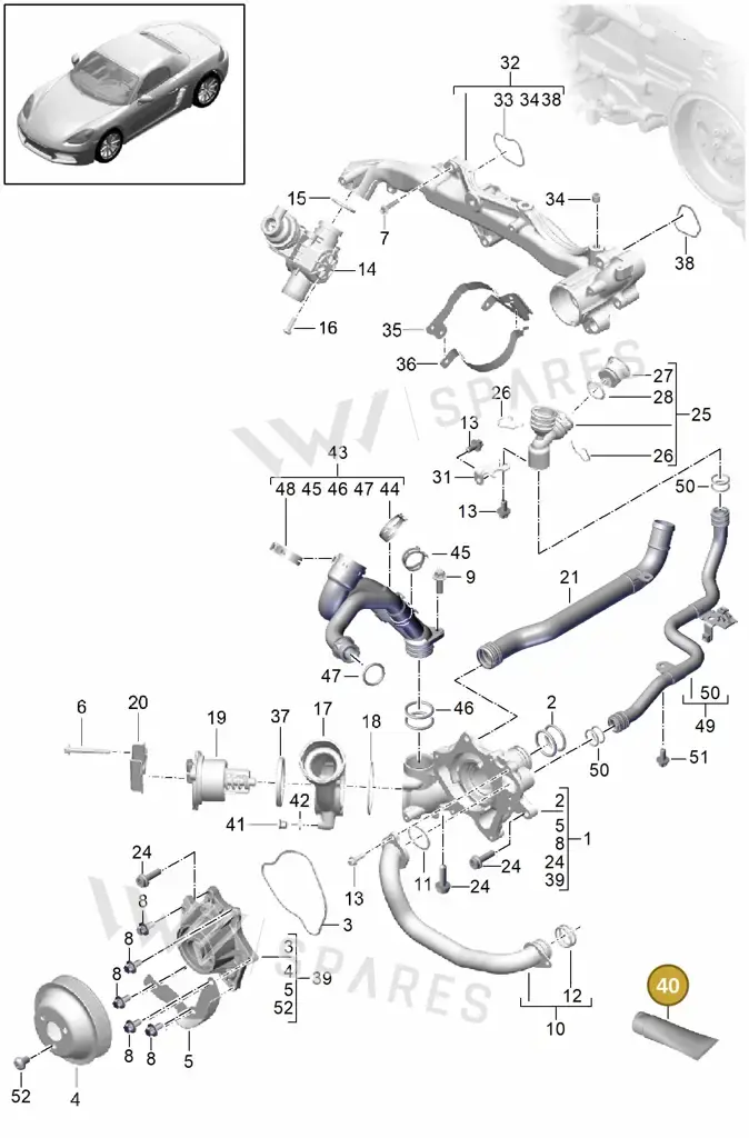 00004330393 — Porsche Boxster (2016-2019) diagram p48105000, position 40