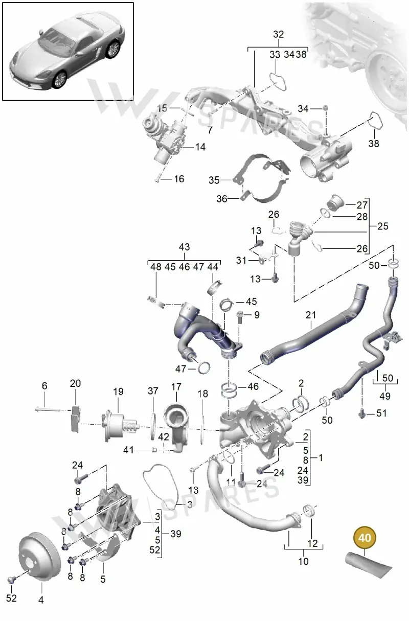 00004330393 — Porsche Boxster (2016-2019) diagram p48105000, position 40