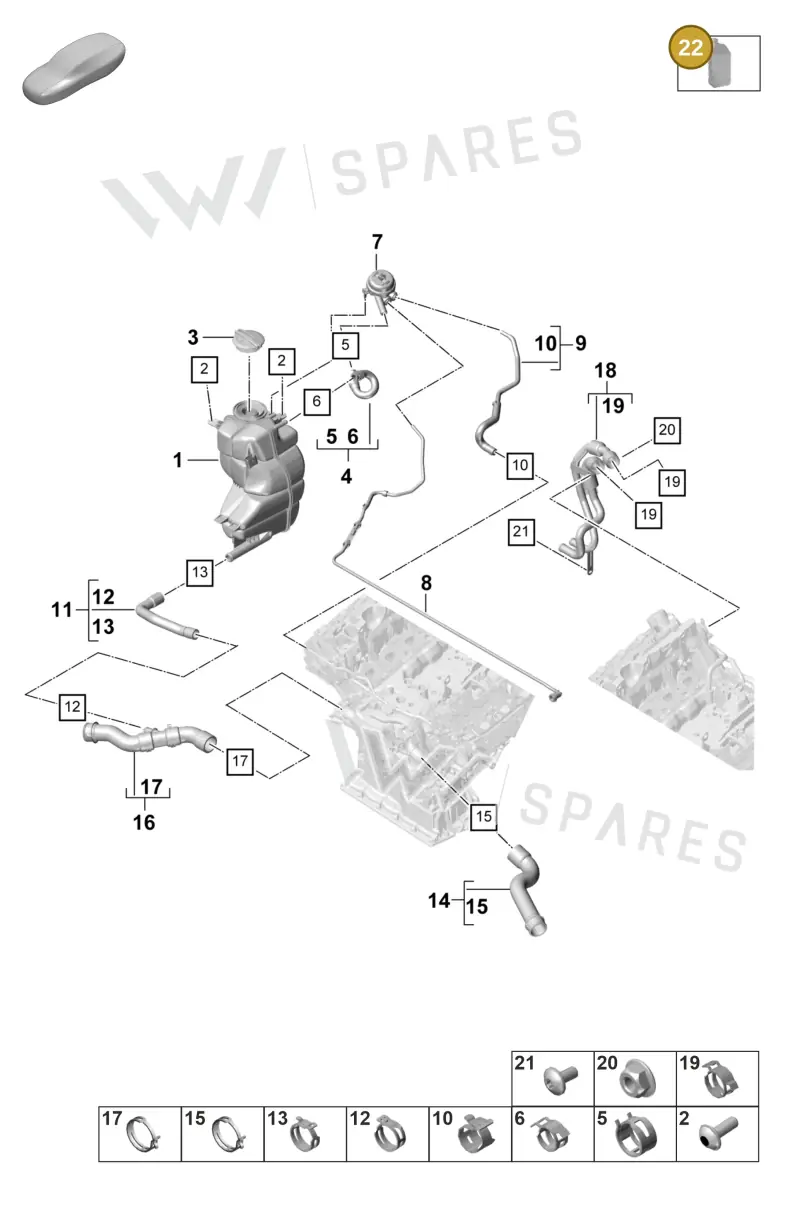 00004330473 — Porsche Panamera (2020-2023) diagram p58105300, position 22