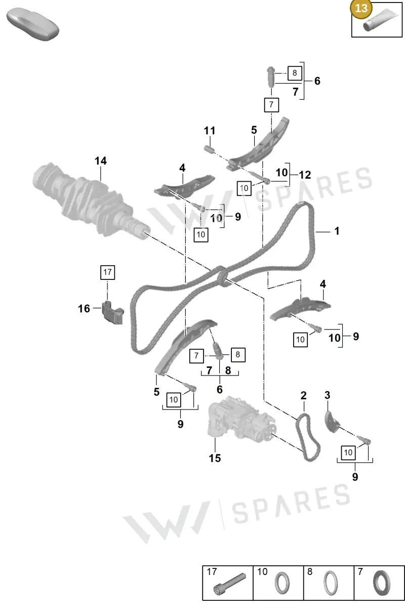 00004330501 — Porsche Boxster Spyder (2019-2020) diagram p59103110, position 13