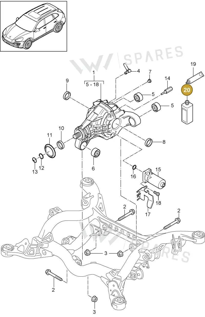 00004330503 — Porsche Cayenne (2010-2018) diagram p37305050, position 20