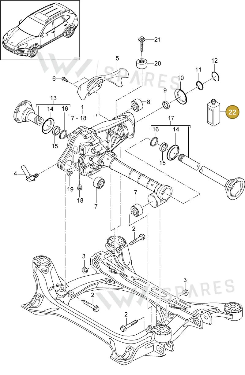 00004330504 — Porsche Cayenne (2010-2018) diagram p37305000, position 22