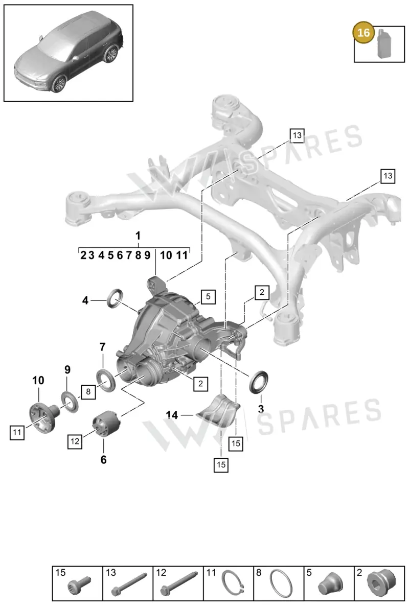 00004330504 — Porsche Cayenne (2017-2023) diagram p51305020, position 16