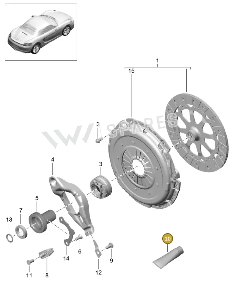 00004330512 — Porsche Boxster (2012-2016) diagram p39301000, position 10