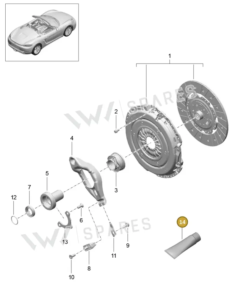 00004330512 — Porsche Boxster (2016-2019) diagram p48301000, position 14