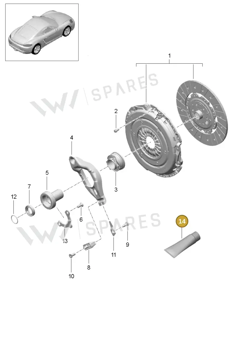00004330512 — Porsche Cayman (2016-2019) diagram p50301000, position 14
