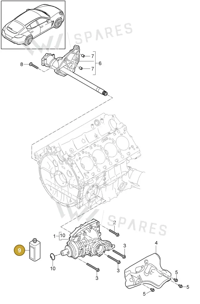 00004330534 — Porsche Panamera (2009-2016) diagram p35305000, position 9