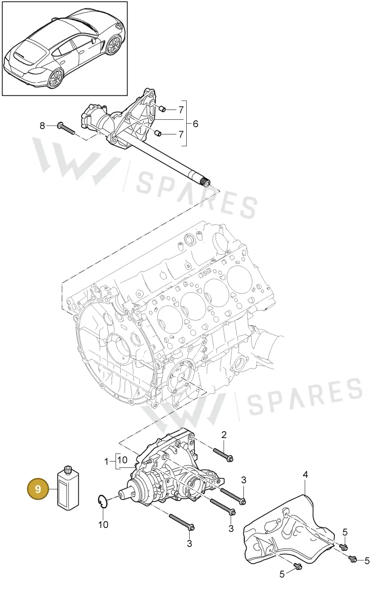 00004330534 — Porsche Panamera (2009-2016) diagram p35305000, position 9