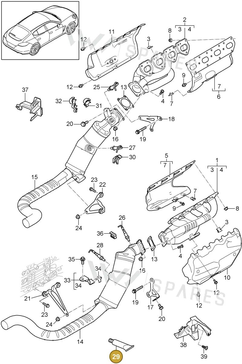 00004330537 — Porsche Panamera (2009-2016) diagram p35202000, position 29