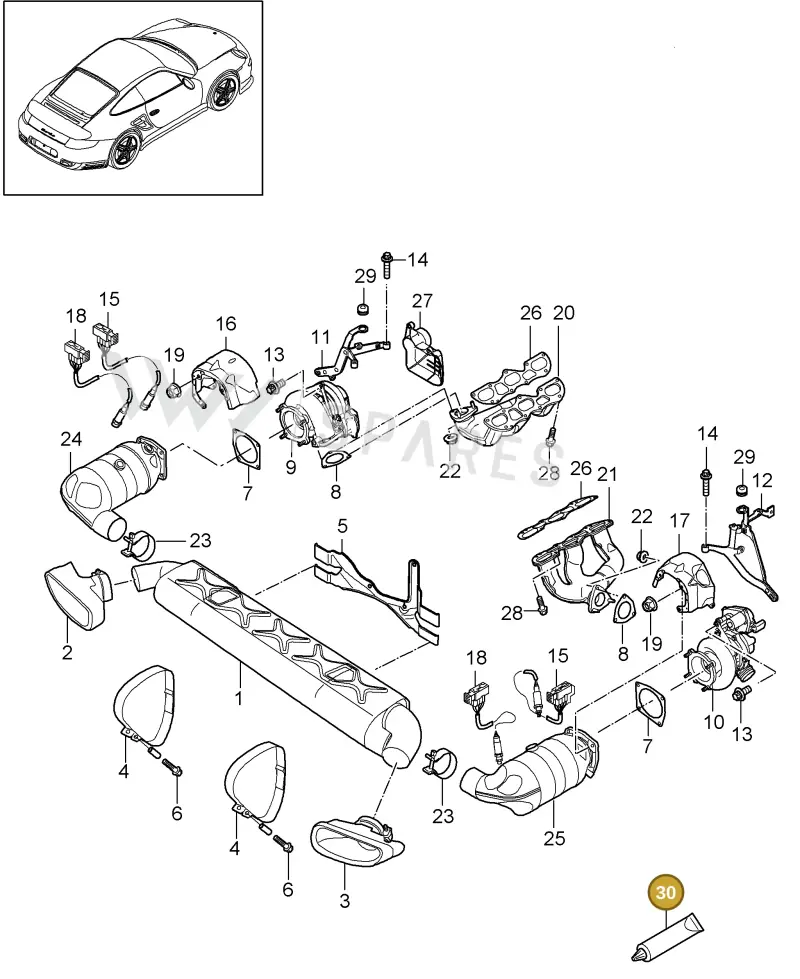 00004330537 — Porsche GT2 RS (2009-2012) diagram p36202000, position 30