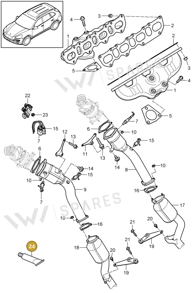 00004330537 — Porsche Cayenne (2010-2018) diagram p37202005, position 24