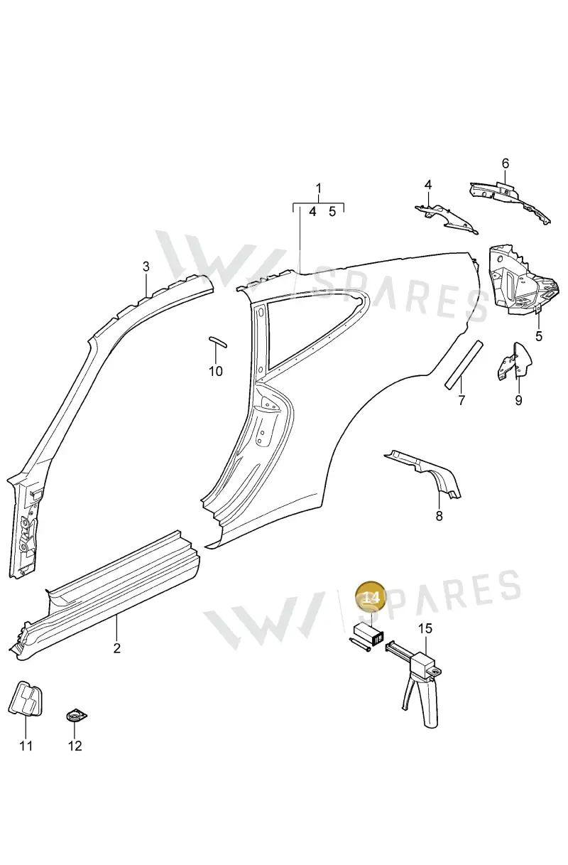 00004330538 — Porsche GT3 RS (2006-2011) diagram p29801055, position 14