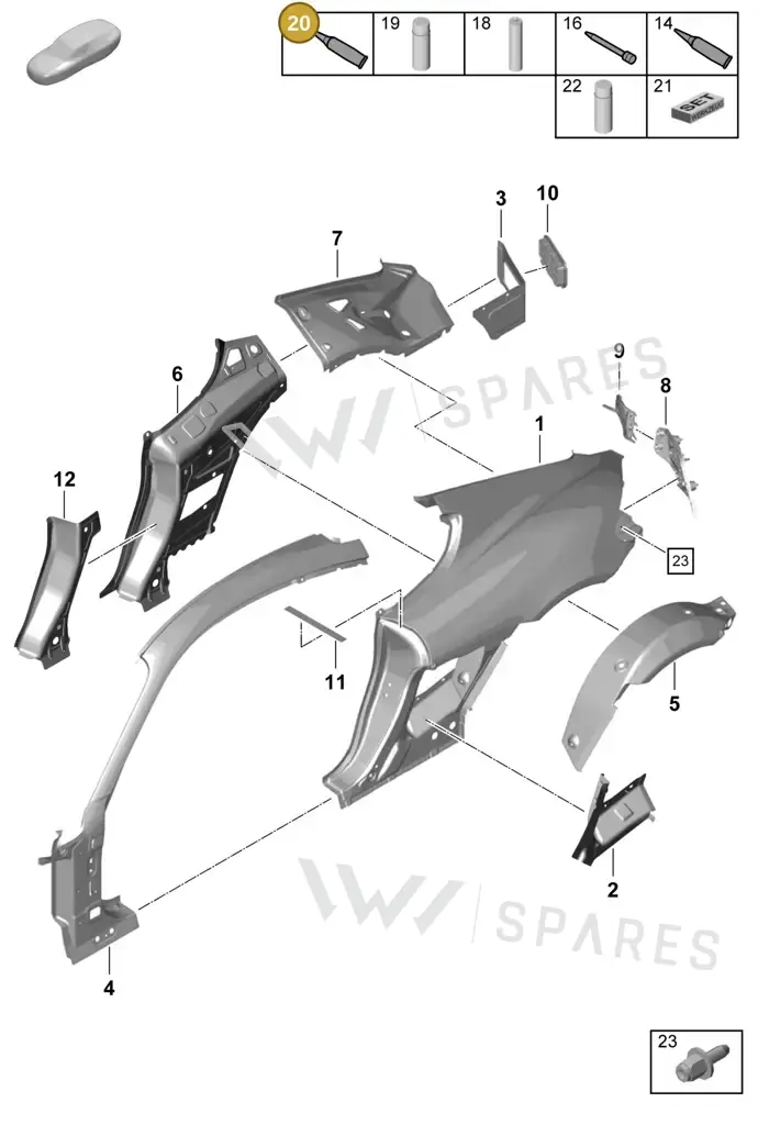 00004330538 — Porsche Cayman (2019-2022) diagram p55801500, position 20