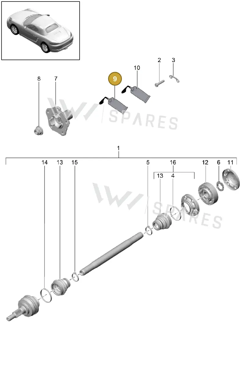 00004330545 — Porsche Boxster (2016-2019) diagram p48501005, position 9