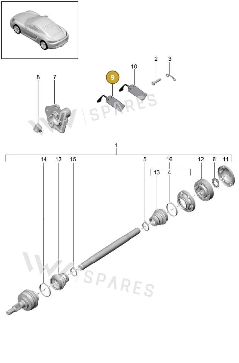 00004330545 — Porsche Cayman (2016-2019) diagram p50501030, position 9