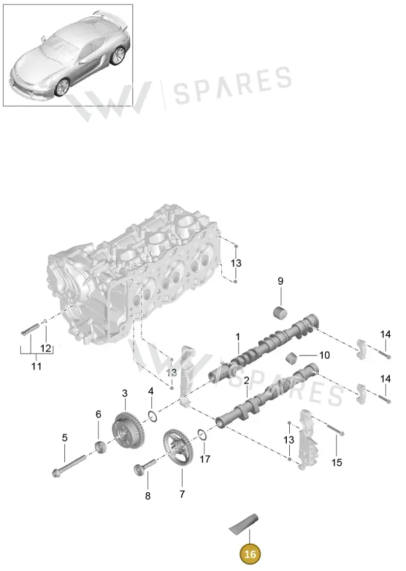 00004330573 — Porsche Cayman GT4 (2015-2016) diagram p45103010, position 16